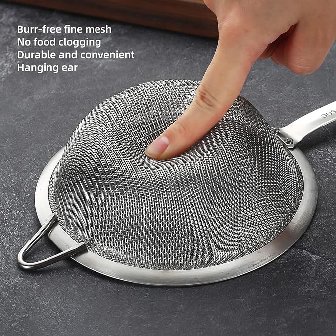 304 Stainless Steel Fine Mesh Strainers - Image 4
