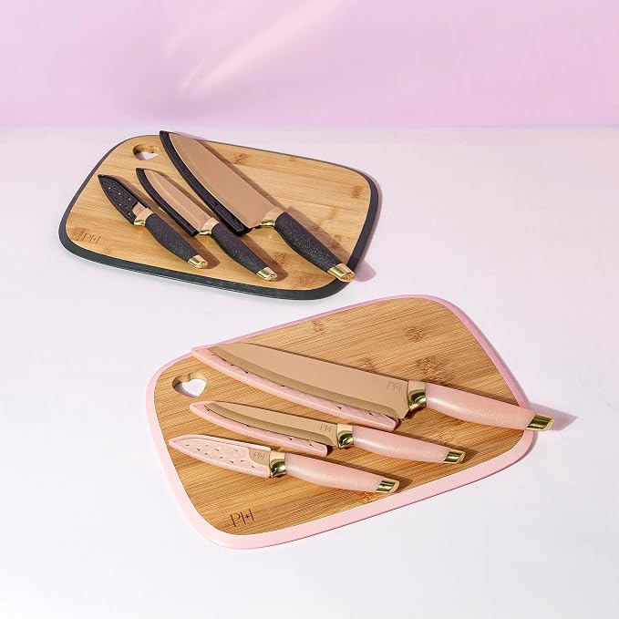 Paris Hilton Reversible Bamboo Cutting Board and Cutlery Set - Image 9