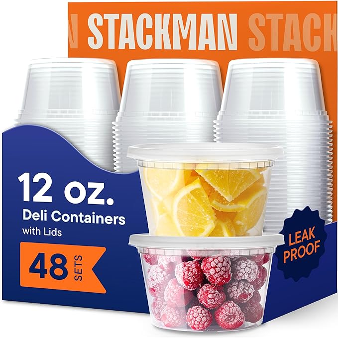Stack Man 12 oz Deli Containers by StackMan