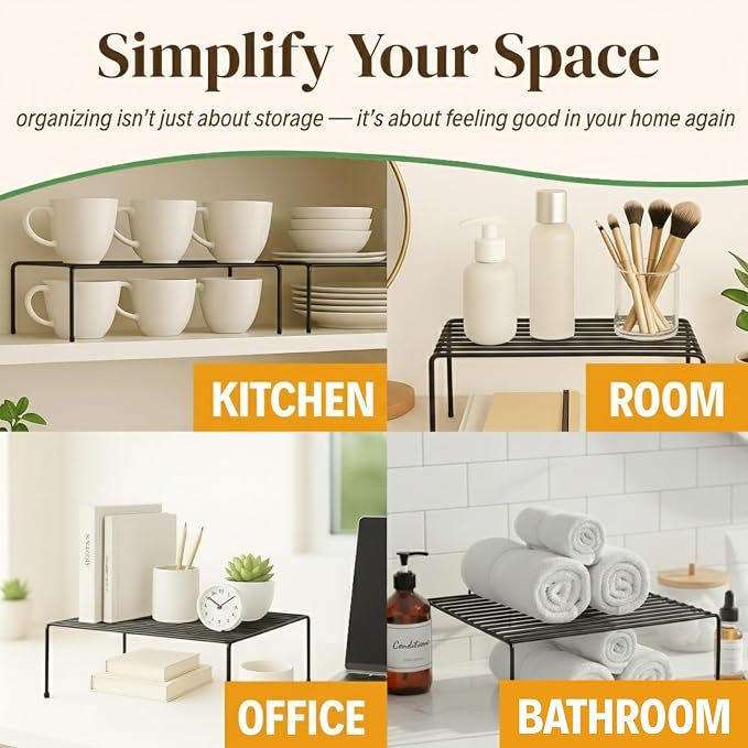 Evelots Kitchen Cabinet Wire Shelf Organizer/Rack - Image 6