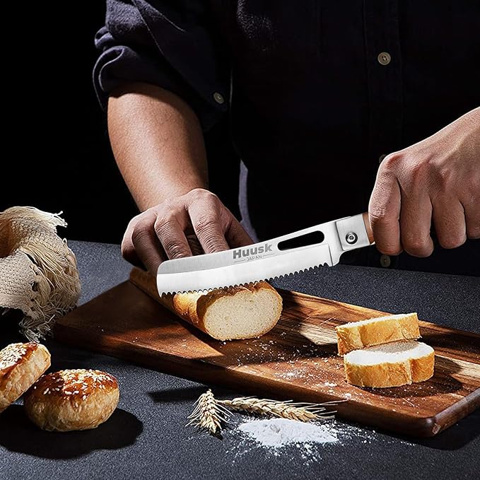 HUUSK Folding Bread Knife for Homemade Bread, Portable Bread Knives - Image 2
