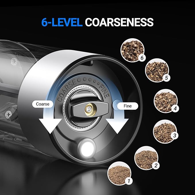 ThermoMaven 110ml Rechargeable Electric Salt and Pepper Grinder Set - Image 4