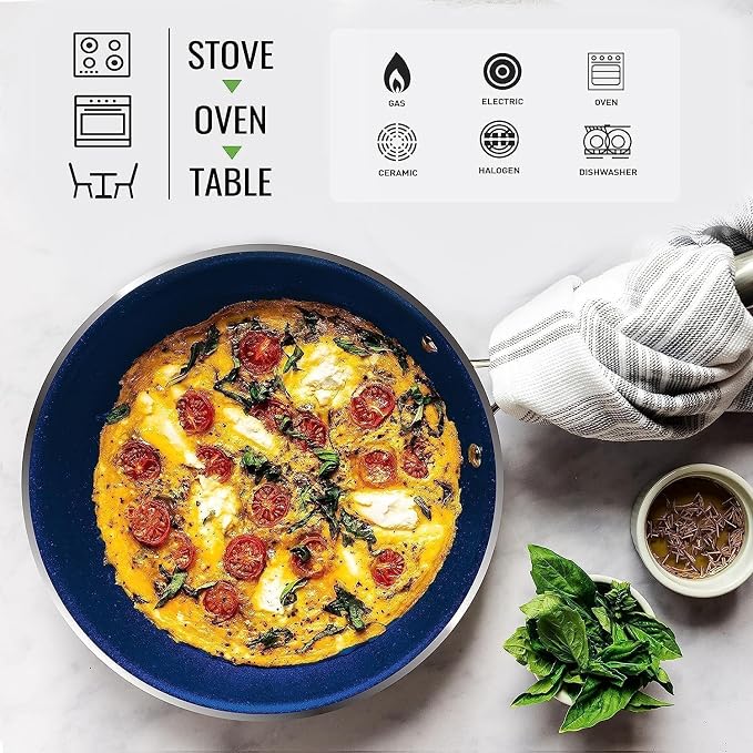 Granitestone Blue 12 Inch Nonstick Frying Pan - Image 4