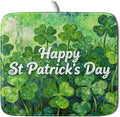St Patricks Day Lucky Clover Dish Drying Mat by Aytipun
