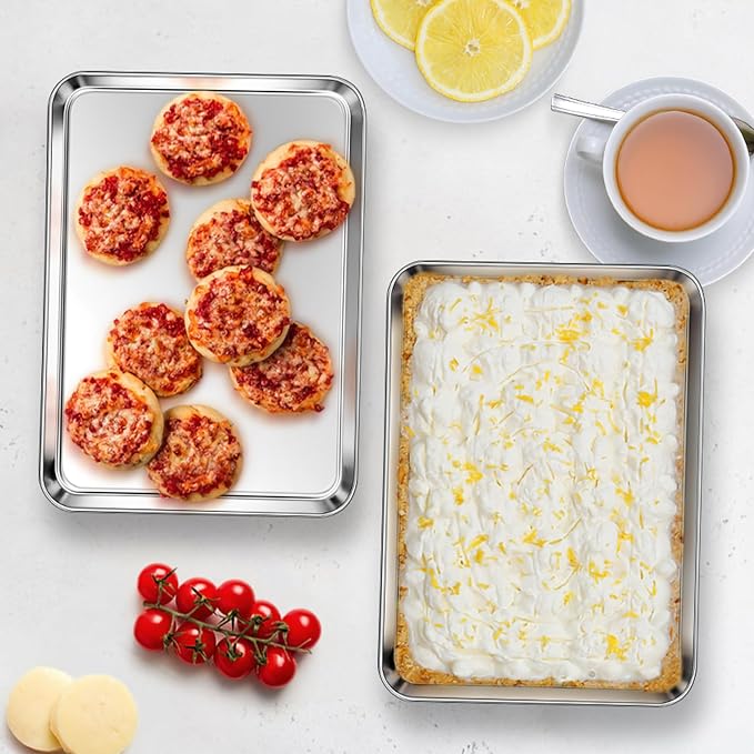 Homikit 2 Pack Baking Sheet, 10 x 8 Inch Stainless Steel Cookie Tray Set - Image 7