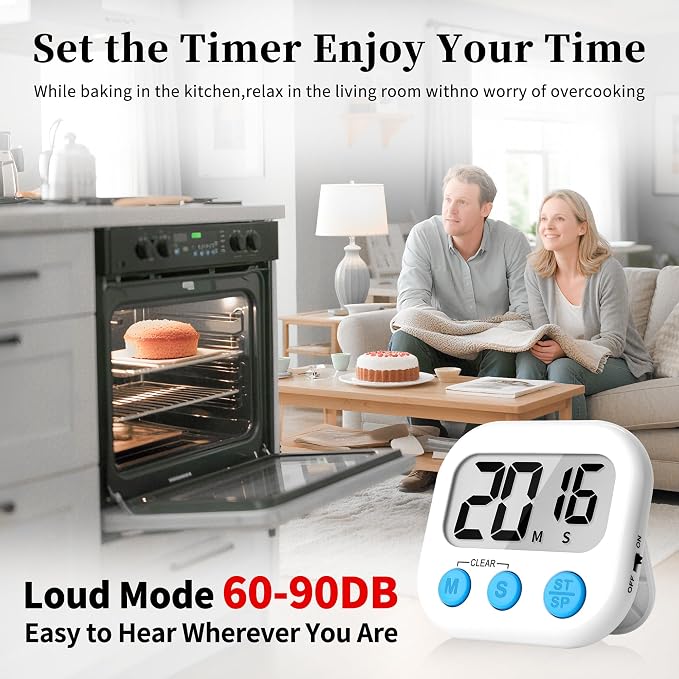 ZILLEEN 12 Pack Kitchen Timers for Cooking Digital Classroom Timers for - Image 3