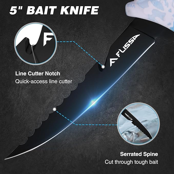 FLISSA Fillet Knife Set with 5"/6"/7"/9" Fillet Knives, Protective Sheath - Image 4