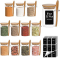 ComSaf 12 Pcs Glass Spice Jars and Spoons, 8oz Glass Containers by ComSaf