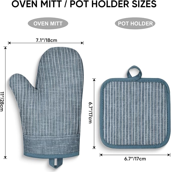 Oven Mitts and Pot Holders, Silicone Oven Gloves, 500 F Heat Resistant Oven - Image 7