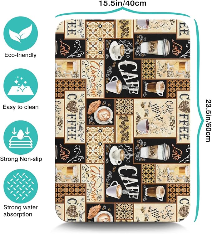 Fun Coffee Mat 23inx15in, Coffee Bar Mat - Image 5