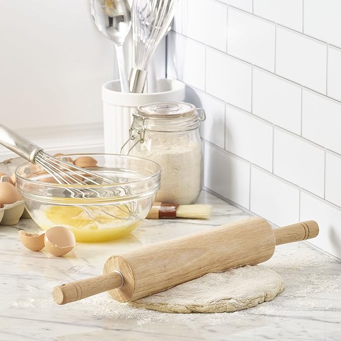 FARBERWARE Classic Wood Rolling Pin, 18-Inch Hardwood Dough Roller - Image 2