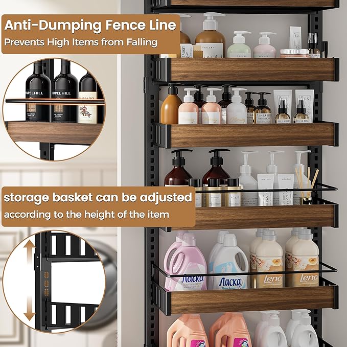 POKIPO 8 Tier Over The Door Pantry Organizer, 2 IN 1 Wall Mount or Hanging - Image 5