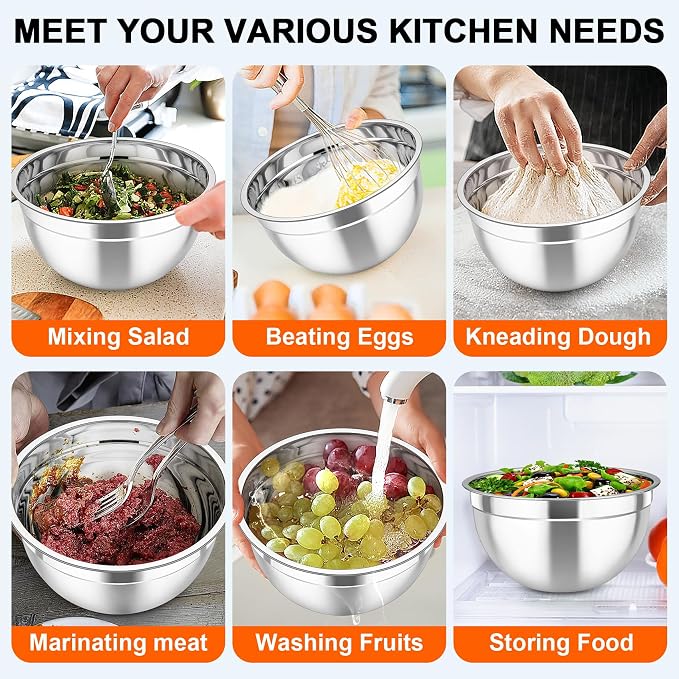 TeamFar Mixing Bowls with Airtight Lids, - Image 5