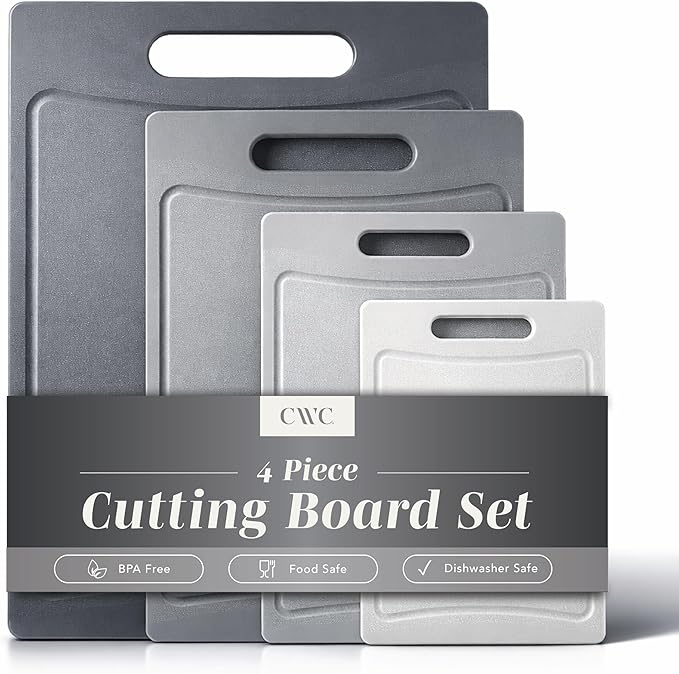 COOK WITH COLOR Non-Slip Cutting Board Set – Kitchen Essentials with Easy Grip by CookwithColor