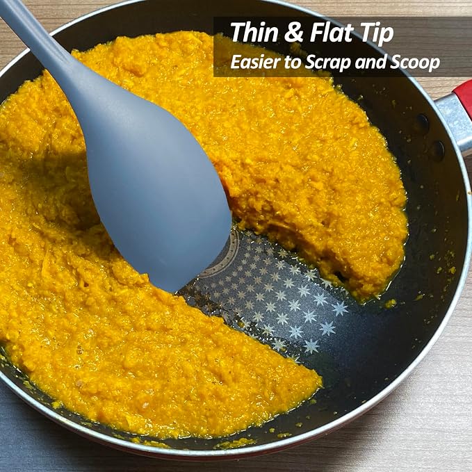 Large Silicone Cooking Spoon, Non-Stick Solid Spoon set - Image 6