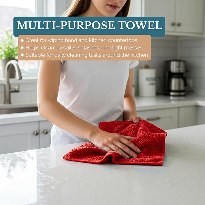 Casa Platino Dish Towels for Kitchen Drying Kitchen Towels – 8 Pc Durable - Image 4