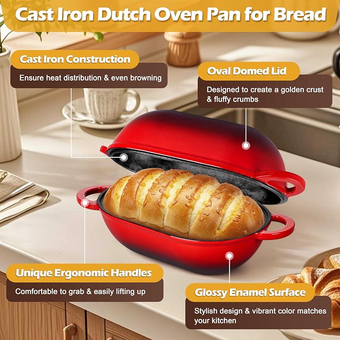 Homikit Enameled Cast Iron Dutch Oven - Image 7