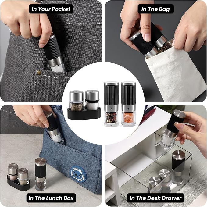VEVOK CHEF Mini Salt and Pepper Grinder set - Image 2