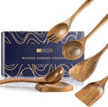 Wooden Spoons for Cooking, Nonstick Cooking Utensil Set by HEFILD
