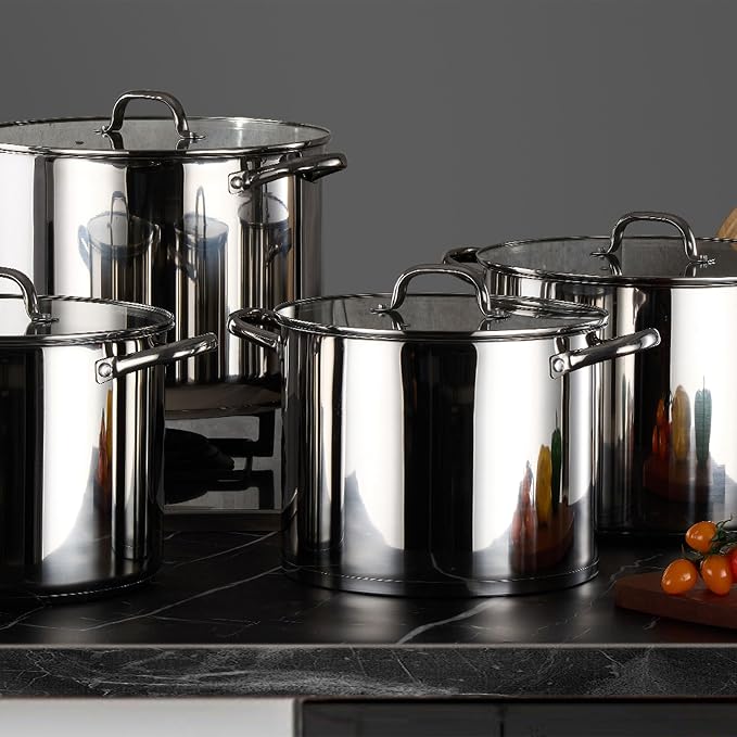 Stainless Steel Large Stock Pot, LIANYU 16 QT Heavy Duty Stockpot - Image 4