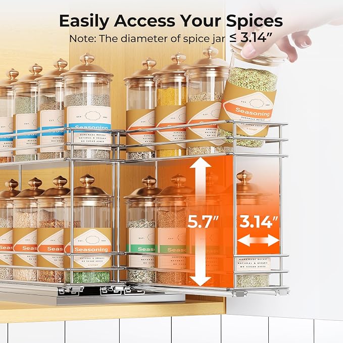 Mystozer Pull Out Spice Rack Organizer - Image 8