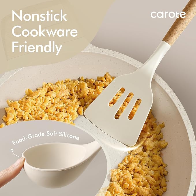CAROTE Silicone Cooking Utensils Set, Kitchen Utensils Set 16 Pcs - Image 4