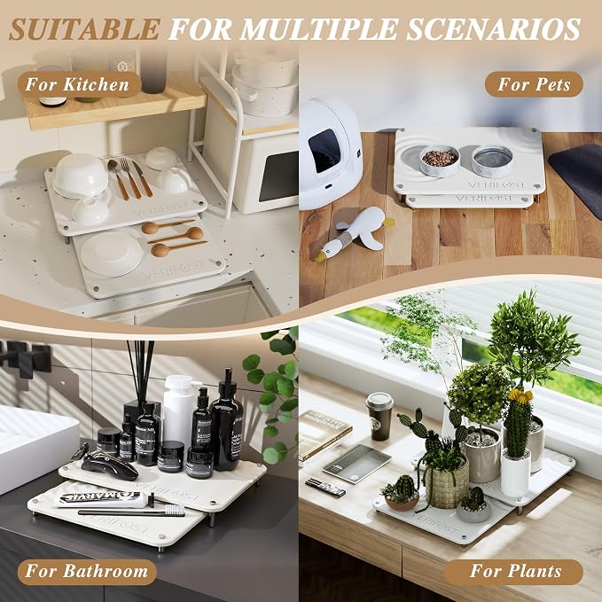 Pearl White 2Pcs Large Stone Dish Drying Mat - Image 9