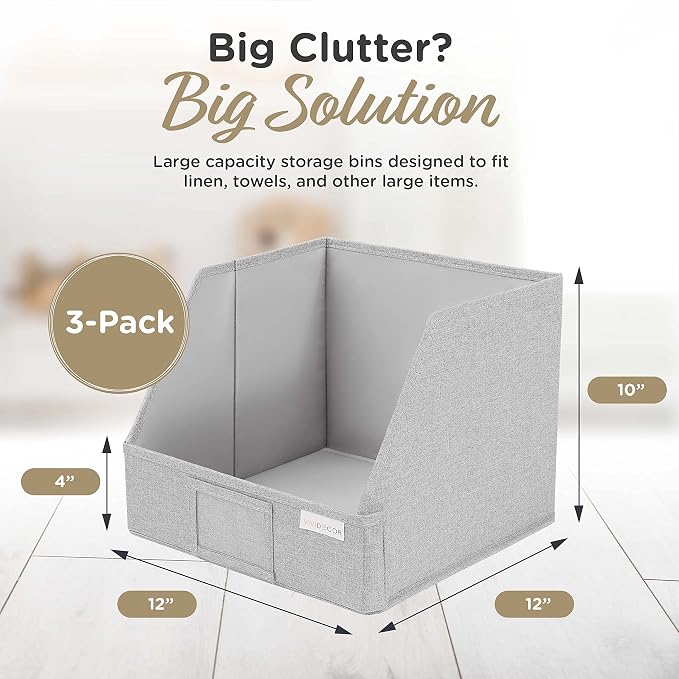 VIVIDECOR Open Front Trapezoid Closet Bins 12x12x10 – Easy Access Shelf - Image 4