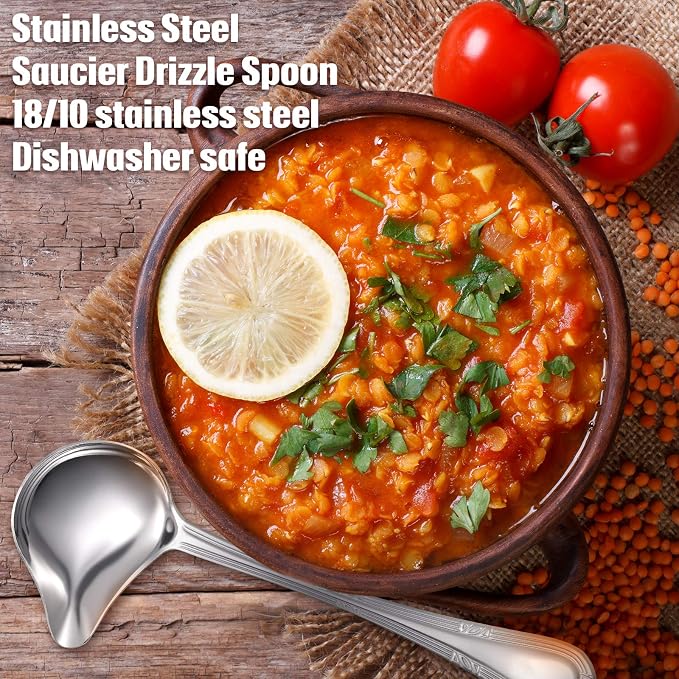 Patelai 2 Pieces Small Ladle Gravy Ladle Drizzle Spoon 1 Ounce Stainless Steel - Image 5