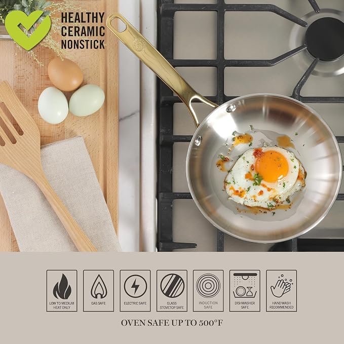 Martha Stewart Castelle 8-Inch Stainless Steel Frying Pan - Image 6
