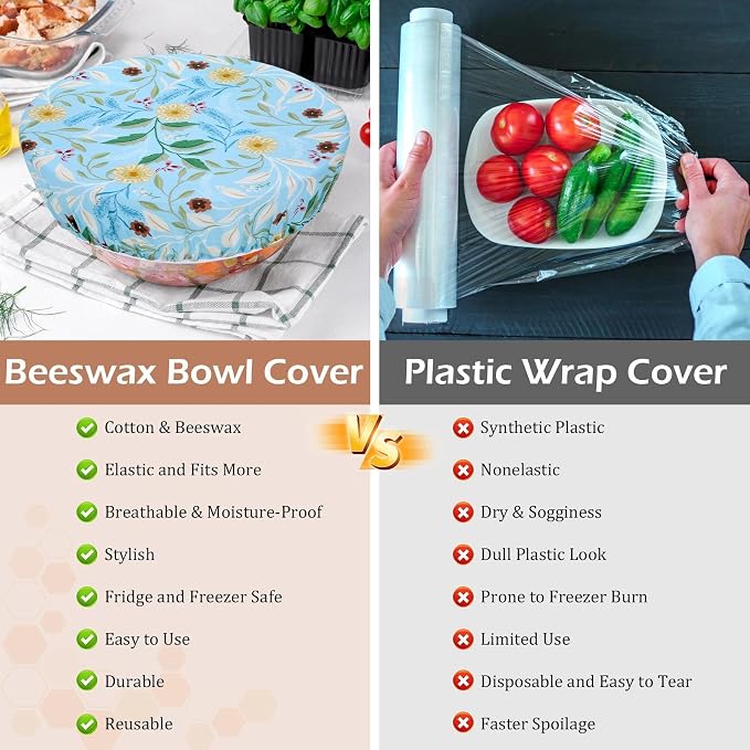 5-Size Reusable Beeswax Bowl Covers - Image 7