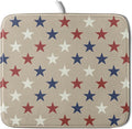 Patriotic July of 4th Blue Red White Star Dish Drying Mat by Aytipun