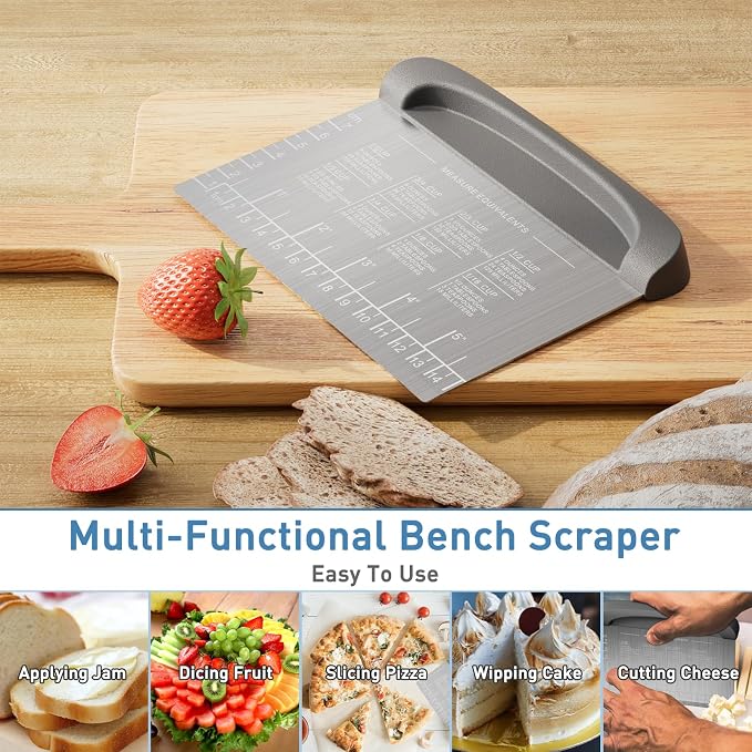 2 IN 1 Upgrade Bench Scraper, Dough Scraper - Image 3