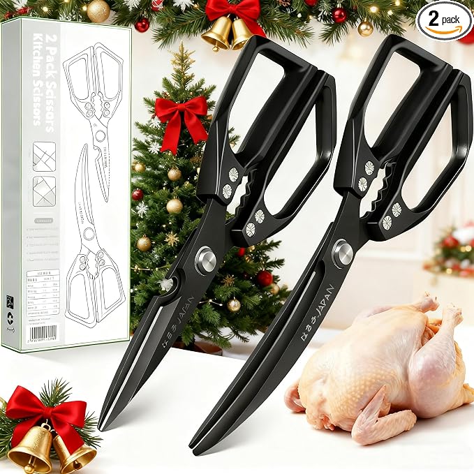 2-Piece Heavy Duty Kitchen Scissors Professional Stainless Steel Meat & Poultry by Yourelexit%C2%AE