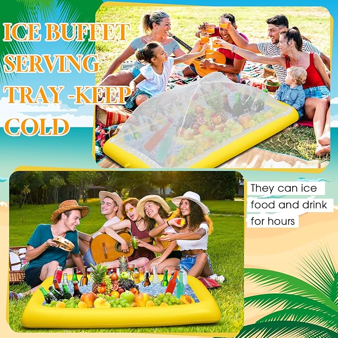 Leitee 3 Pcs Inflatable Serving Bar Kit Includes Salad Buffet Tray - Image 5