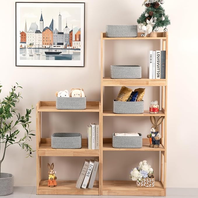 OIASKET 6 Pack Storage Baskets for Shelves, Small Baskets for Shelves, Cute - Image 2