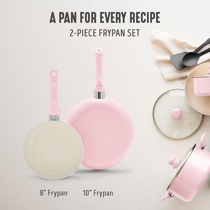 GreenLife 2-Piece Nonstick Frying Pan Set, 8” & 10” Skillets, Non-Toxic Ceramic - Image 4