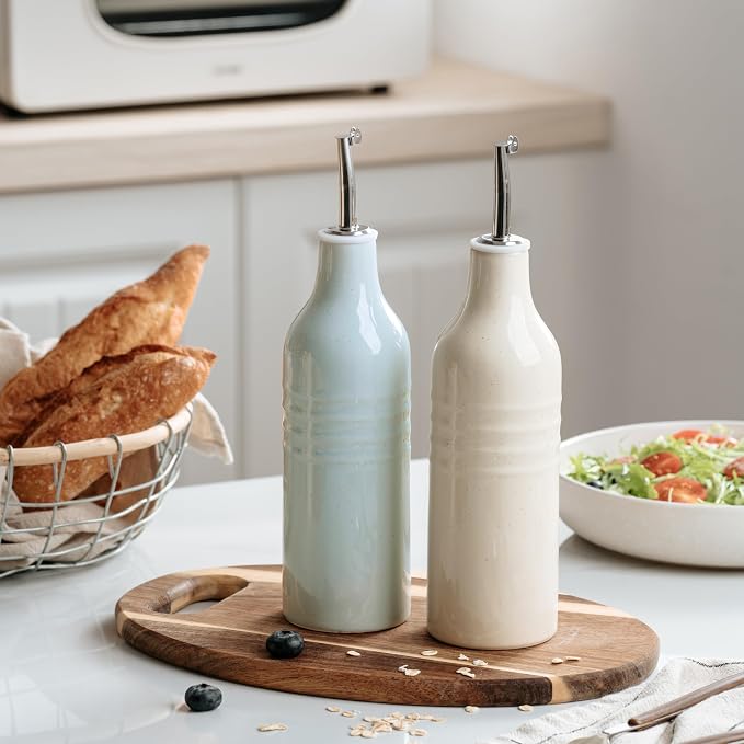 famiware Jupiter 16oz Ceramic Olive Oil Dispenser Bottle, Oil and Vinegar - Image 2