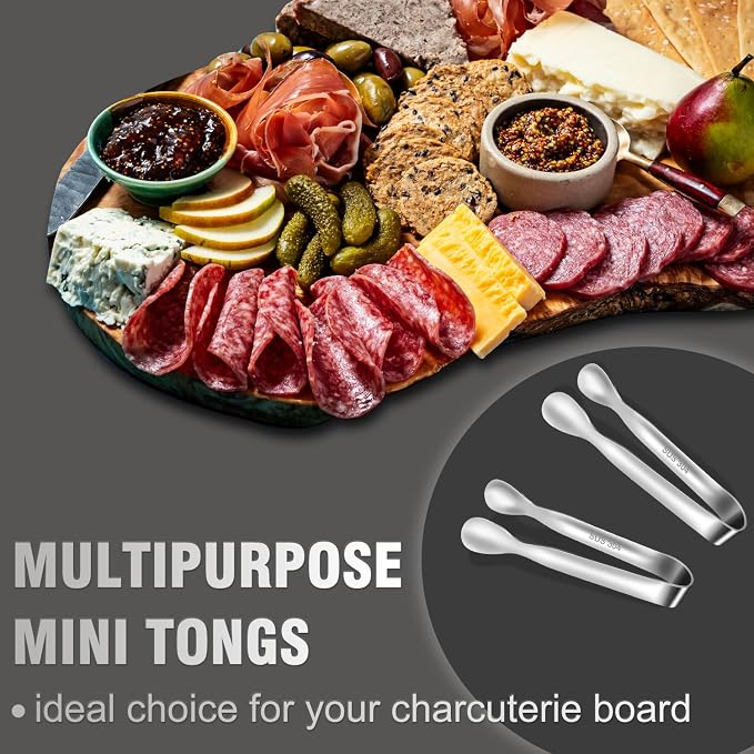 Eddeas Mini Tongs For Serving Food，Set fo 12 Small Tongs For Appetizers，Small - Image 4