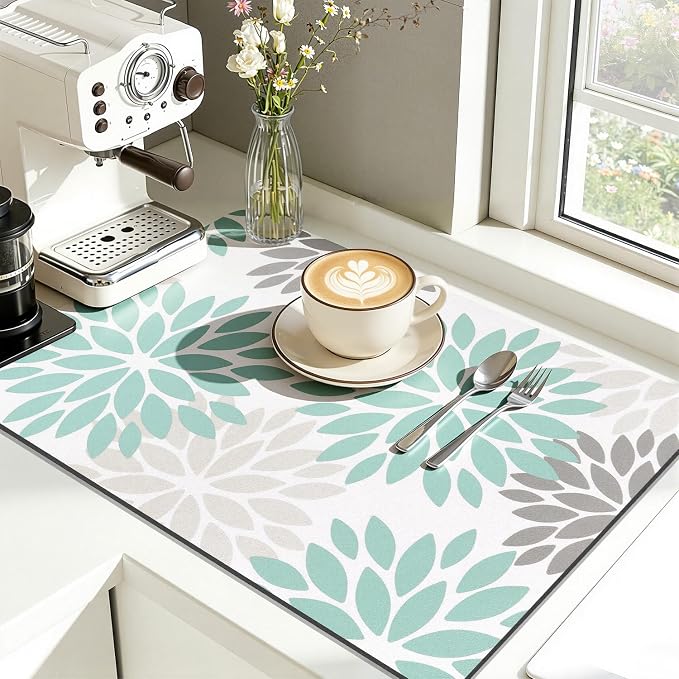 Findosom Floral Dish Drying Mat, Cuttable Drying Mat - Image 7