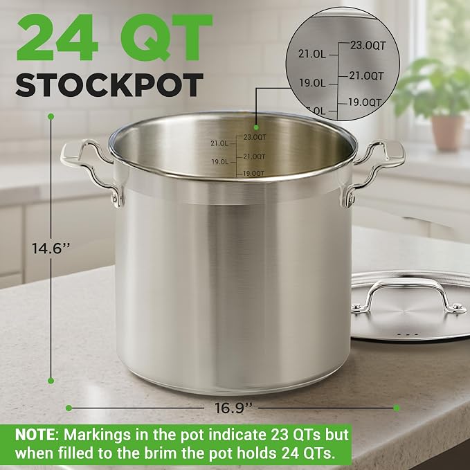 NutriChef Stainless Steel Cookware Stock Pot - Image 2