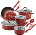 Rachael Ray Cucina Nonstick Cookware Pots and Pans Set, 12 Piece, Cranberry Red by RachaelRayKitchenware