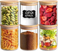 ComSaf 0.8 Qt Glass Food Storage Jars Set of 6, Pantry Organization Jar by ComSaf