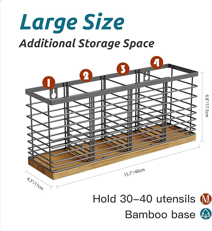 Suli Extra Large Kitchen Utensil Holder Countertop - Image 2