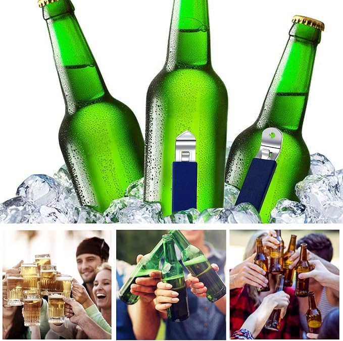 3 Pieces Magnetic Bottle Openers Can Opener Classic Beer Opener Stainless Steel - Image 5