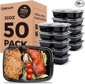 50 Pack 32 oz Sturdy Leakproof 2-Compartment Meal Prep Containers by GlotochExpress
