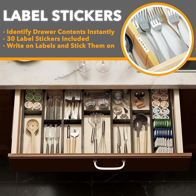 SpaceAid Bamboo Drawer Dividers - Image 3