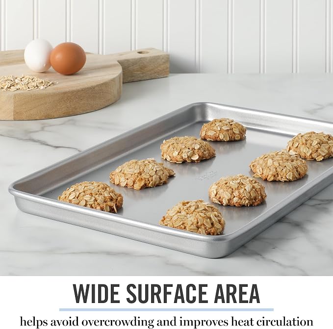 Martha Stewart Gallen 15 x 10 Inch Nonstick Carbon Steel Cookie Sheet – Silver - Image 7
