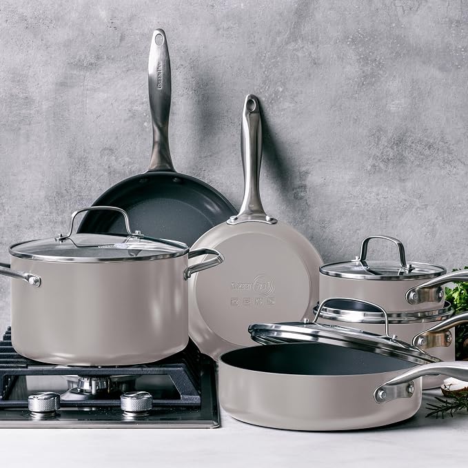 GreenPan Canterbury 10 Piece Cookware Pot and Pans Set, Hard Anodized PFAS-Free - Image 9