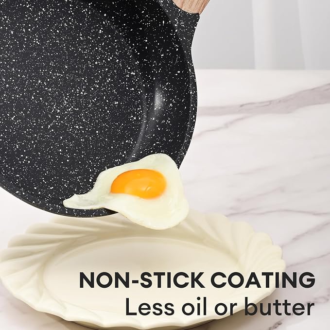 JEETEE Non Stick Frying Pan Set, Frying Pans Nonstick, Omelette Skillet - Image 3